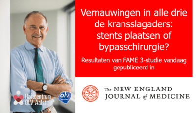 Prof. De Bruyne co-auteur van artikel over FAME 3-studie in NEJM